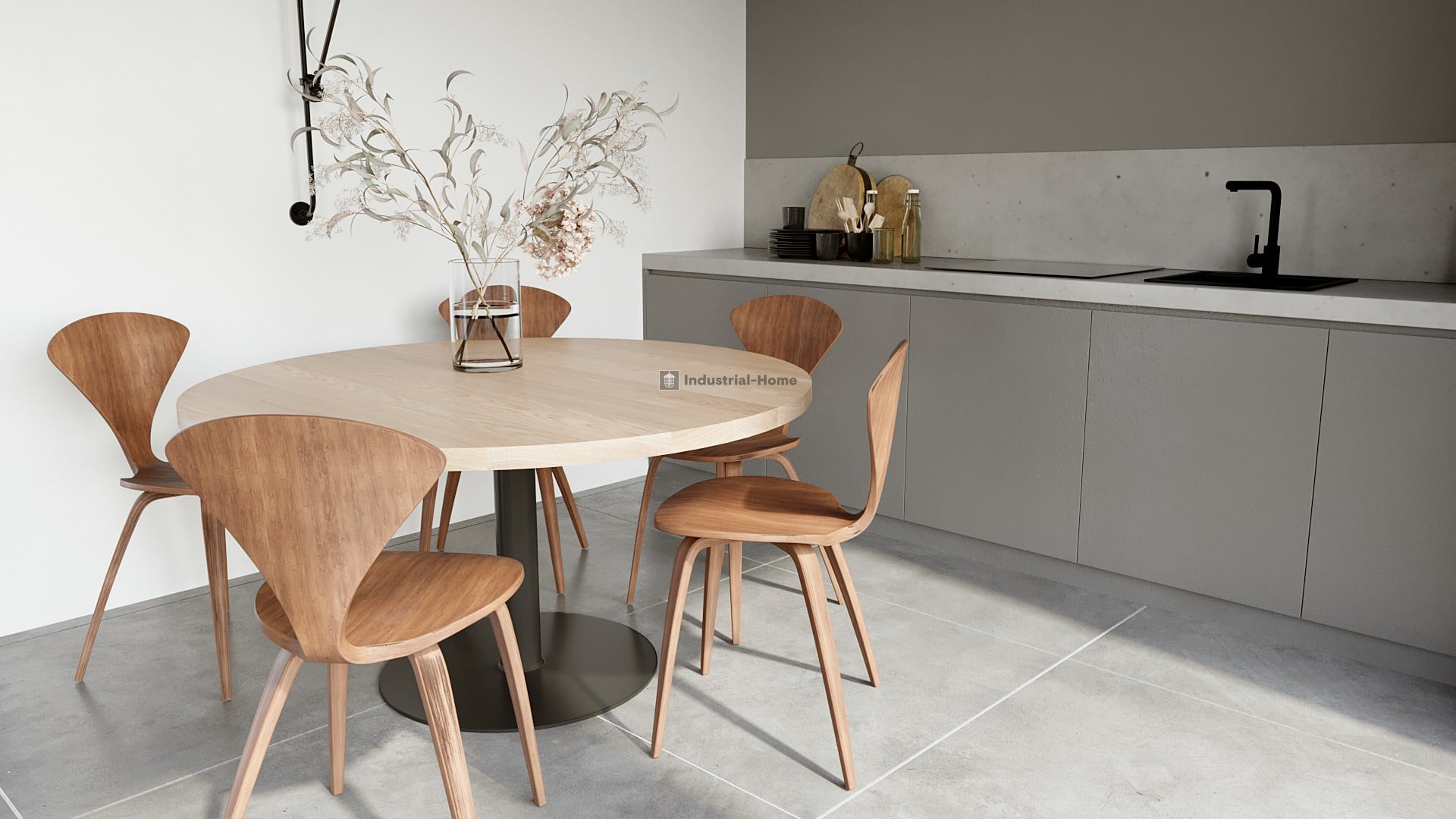 Decoratie Eekhoorn Uitreiken Eiken ronde tafel Rowy Sol 4 cm online bestellen bij Industrial-Home