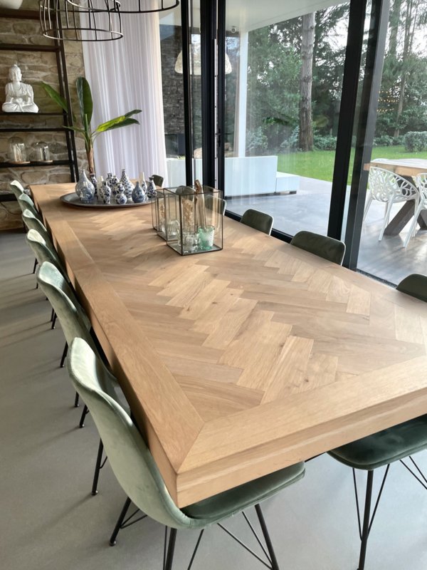 Verfijning Hallo Knuppel Eiken visgraat tafel Mosina X online bestellen bij Industrial-Home