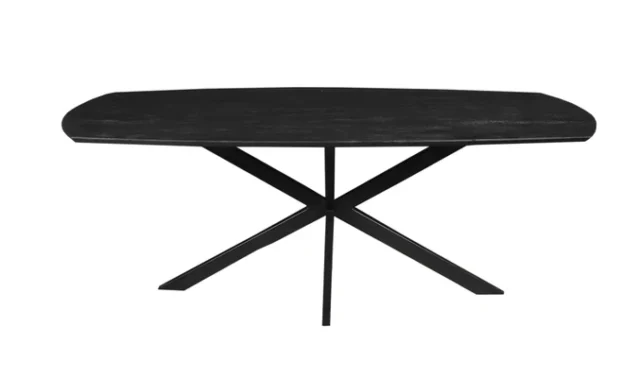 Eettafel Deens Spin Poot 25mm Blad Tappered Zwart2