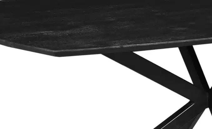 Mangohouten Eettafel 240x110cm Deens Ovaal Spin Poot 25mm Blad Met Verjongde Rand Zwart 8211 Nu Op Voorraad Binnen 7 Dagen In Huis