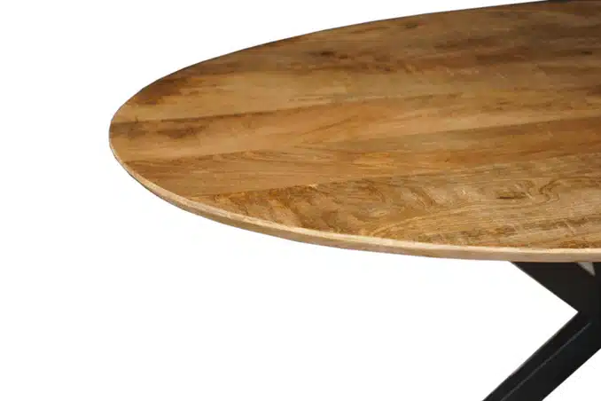 Stół jadalny z drewna mango 160x90cm owalny 25mm blat ze ściętą krawędzią 8211 Zamów teraz, aby otrzymać dostawę w 18. tygodniu
