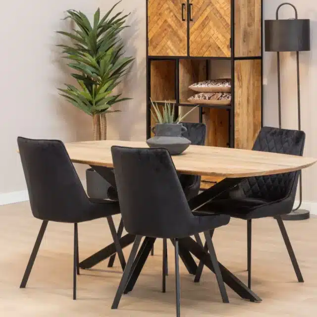Mangohouten Eettafel 240x110cm Deens Ovaal Spin Poot 25mm Blad Met Verjongde Rand 8211 Nu Op Voorraad Binnen 7 Dagen In Huis