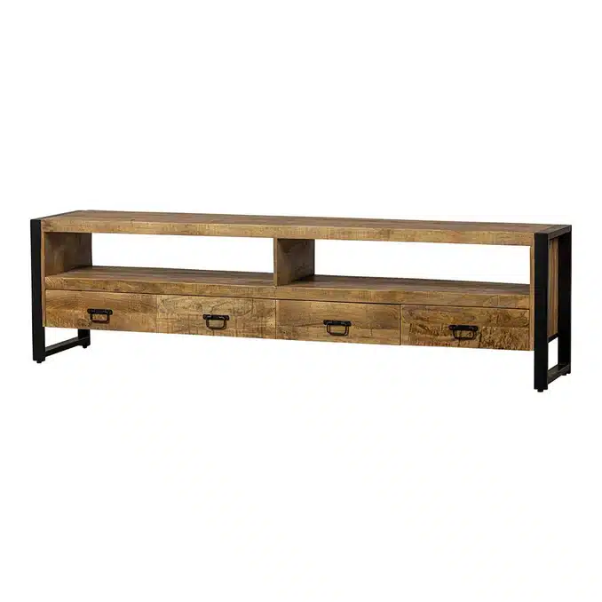 Szafka RTV z drewna mango 220x45x60cm 8211 Zamów teraz, a otrzymasz dostawę w tygodniu 24