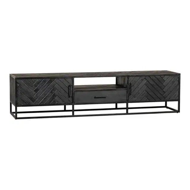 Szafka RTV z drewna mango 210x45x50cm jodełka