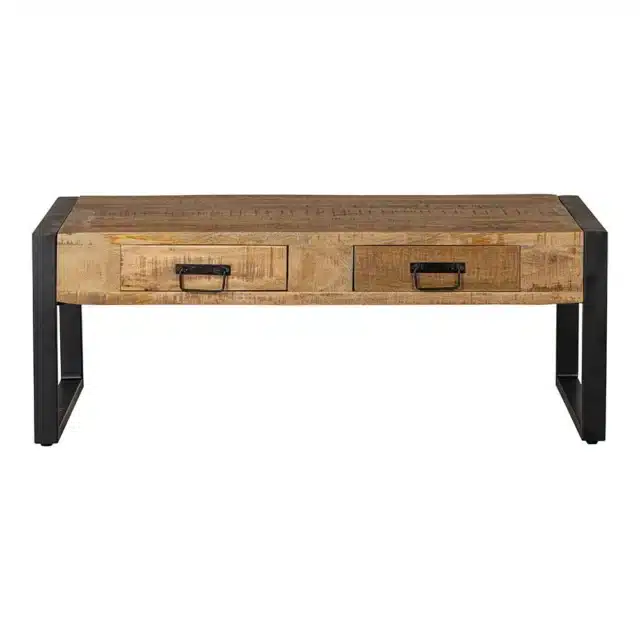 Couchtisch aus Mangoholz „Atlanta“, 120 cm, mit 2 Schubladen, Mahom 2 336773