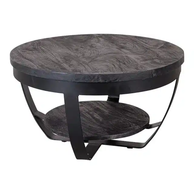 Stolik Kawowy z Drewna Mango Okrągły Czarny 65x40cm 8211 Teraz w magazynie Dostawa w ciągu 7 dni