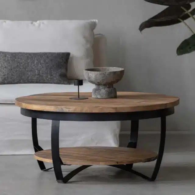 Mangohouten Salontafel Rond 90x40cm 8211 Bestel Nu Voor Levering In Week 22