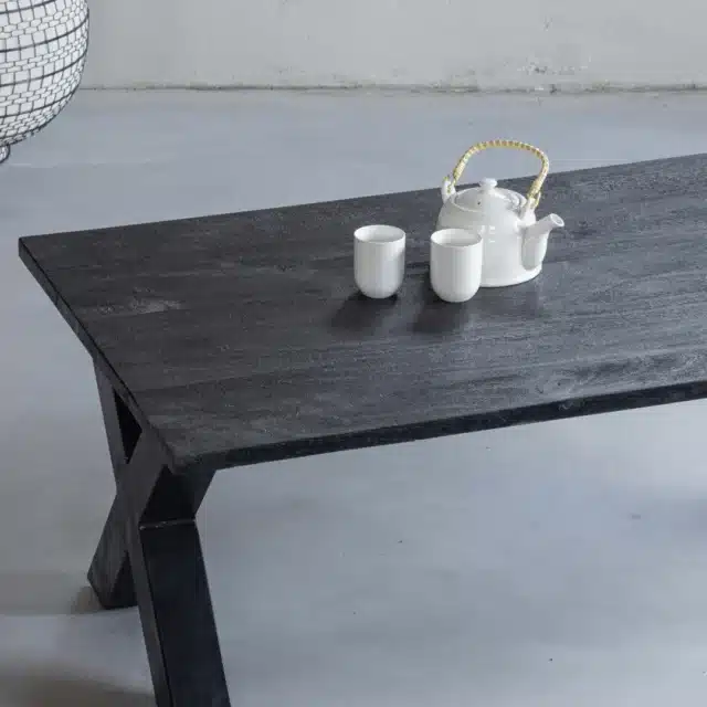 Stolik kawowy Mango Wood 130x70x45cm X Noga Czarny 8211 Zamów teraz, a otrzymasz dostawę w 22. tygodniu