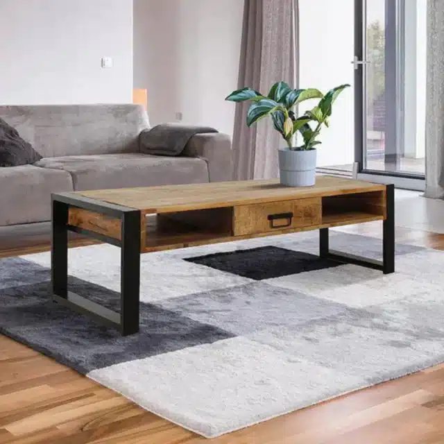Stolik kawowy z drewna mango 120x60x45 1 szuflada 8211 Teraz dostępny w magazynie Dostawa w ciągu 7 dni