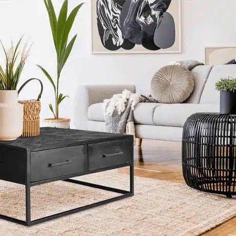 Stolik kawowy Mango Wood Sienna Black 80x80x40cm 8211 Teraz w magazynie Dostawa w ciągu 7 dni